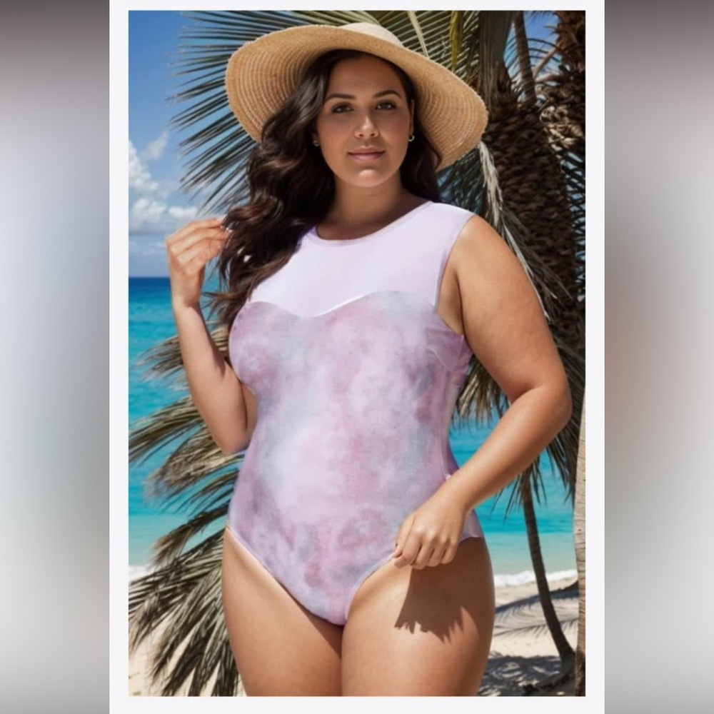 NWT Elegant Lavender One-Piece Swimsuit